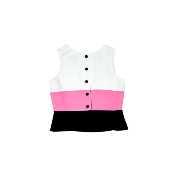 Petite Sophisticate Color Block Sleeveless Blouse 4P - Picture 2 of 8